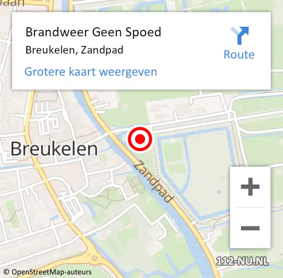 Locatie op kaart van de 112 melding: Brandweer Geen Spoed Naar Breukelen, Zandpad op 12 maart 2023 08:58