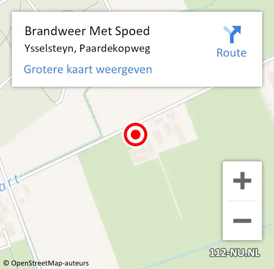 Locatie op kaart van de 112 melding: Brandweer Met Spoed Naar Ysselsteyn, Paardekopweg op 12 maart 2023 09:43