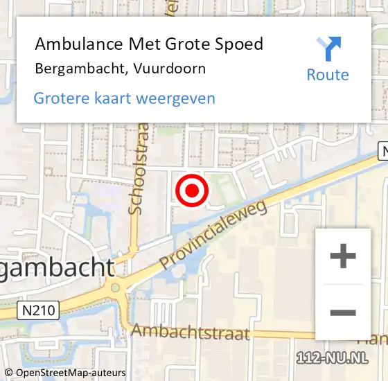 Locatie op kaart van de 112 melding: Ambulance Met Grote Spoed Naar Bergambacht, Vuurdoorn op 12 maart 2023 10:46