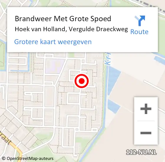 Locatie op kaart van de 112 melding: Brandweer Met Grote Spoed Naar Hoek van Holland, Vergulde Draeckweg op 12 maart 2023 11:44