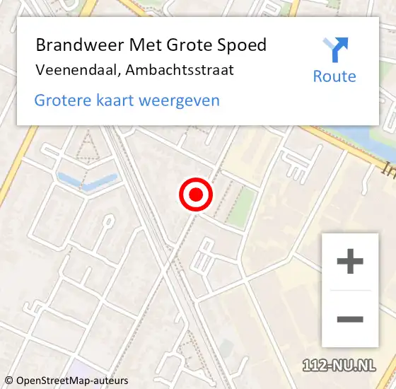 Locatie op kaart van de 112 melding: Brandweer Met Grote Spoed Naar Veenendaal, Ambachtsstraat op 12 maart 2023 12:11