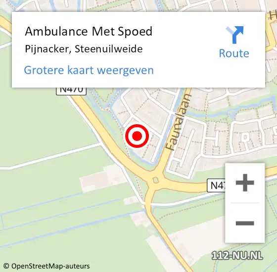 Locatie op kaart van de 112 melding: Ambulance Met Spoed Naar Pijnacker, Steenuilweide op 12 maart 2023 12:59