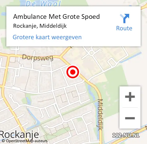 Locatie op kaart van de 112 melding: Ambulance Met Grote Spoed Naar Rockanje, Middeldijk op 12 maart 2023 13:15