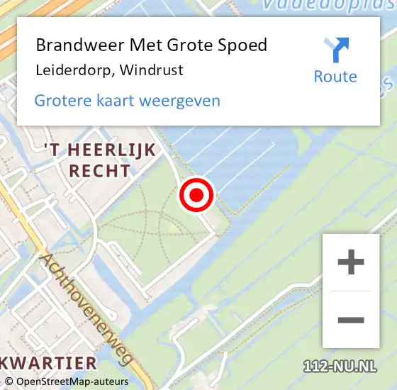 Locatie op kaart van de 112 melding: Brandweer Met Grote Spoed Naar Leiderdorp, Windrust op 12 maart 2023 13:16