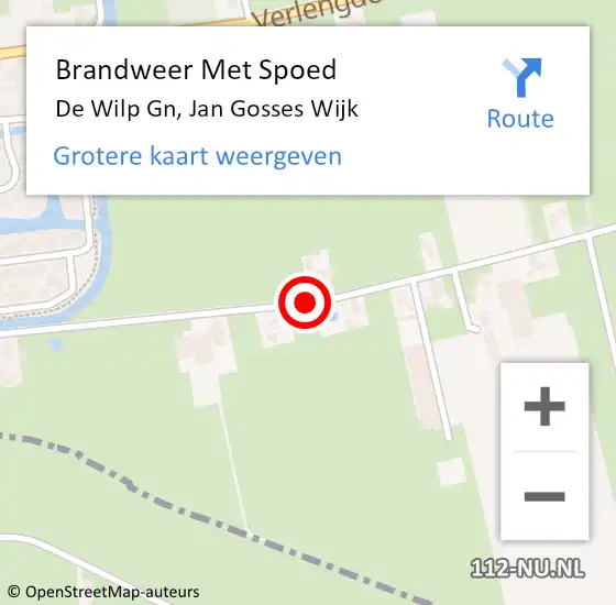 Locatie op kaart van de 112 melding: Brandweer Met Spoed Naar De Wilp Gn, Jan Gosses Wijk op 11 oktober 2013 21:27