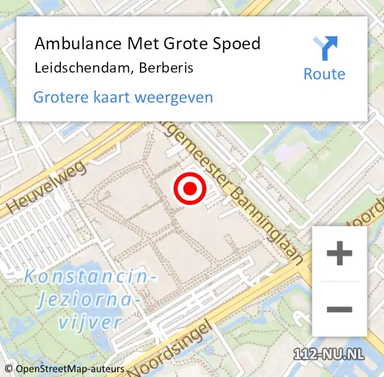 Locatie op kaart van de 112 melding: Ambulance Met Grote Spoed Naar Leidschendam, Berberis op 12 maart 2023 14:10