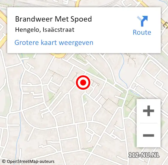 Locatie op kaart van de 112 melding: Brandweer Met Spoed Naar Hengelo, Isaäcstraat op 12 maart 2023 14:29