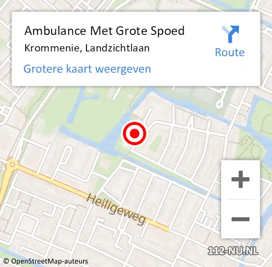 Locatie op kaart van de 112 melding: Ambulance Met Grote Spoed Naar Krommenie, Landzichtlaan op 12 maart 2023 16:22