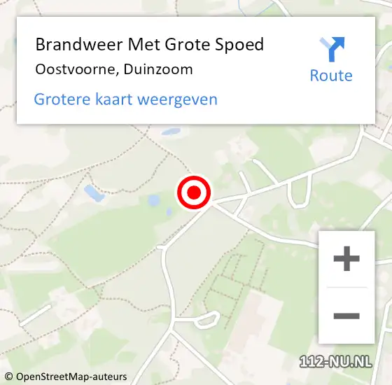 Locatie op kaart van de 112 melding: Brandweer Met Grote Spoed Naar Oostvoorne, Duinzoom op 12 maart 2023 16:28