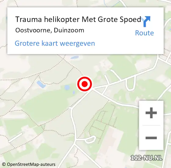 Locatie op kaart van de 112 melding: Trauma helikopter Met Grote Spoed Naar Oostvoorne, Duinzoom op 12 maart 2023 16:32