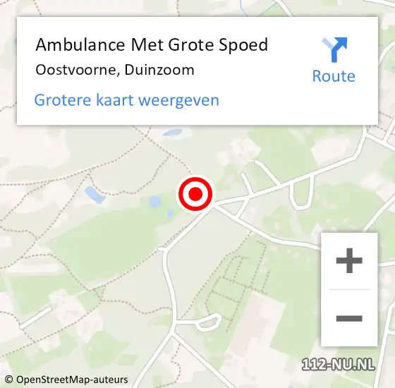Locatie op kaart van de 112 melding: Ambulance Met Grote Spoed Naar Oostvoorne, Duinzoom op 12 maart 2023 16:45
