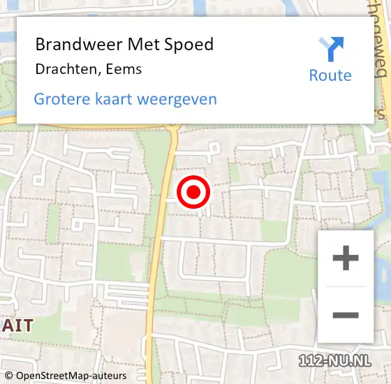 Locatie op kaart van de 112 melding: Brandweer Met Spoed Naar Drachten, Eems op 12 maart 2023 17:03