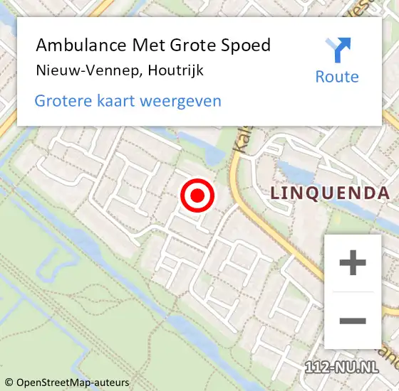 Locatie op kaart van de 112 melding: Ambulance Met Grote Spoed Naar Nieuw-Vennep, Houtrijk op 12 maart 2023 18:21