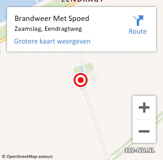 Locatie op kaart van de 112 melding: Brandweer Met Spoed Naar Zaamslag, Eendragtweg op 12 maart 2023 18:27