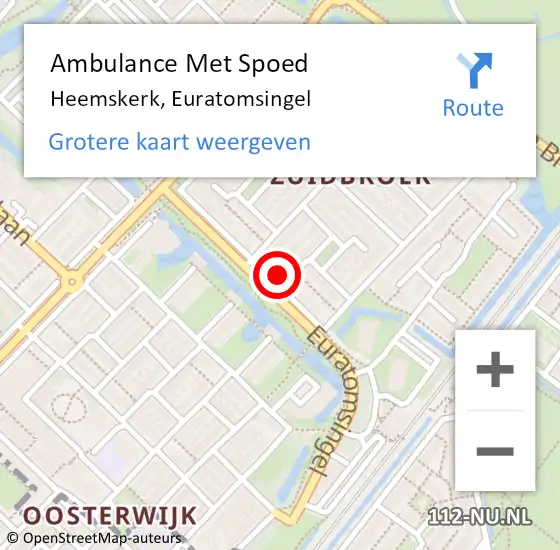 Locatie op kaart van de 112 melding: Ambulance Met Spoed Naar Heemskerk, Euratomsingel op 12 maart 2023 18:51