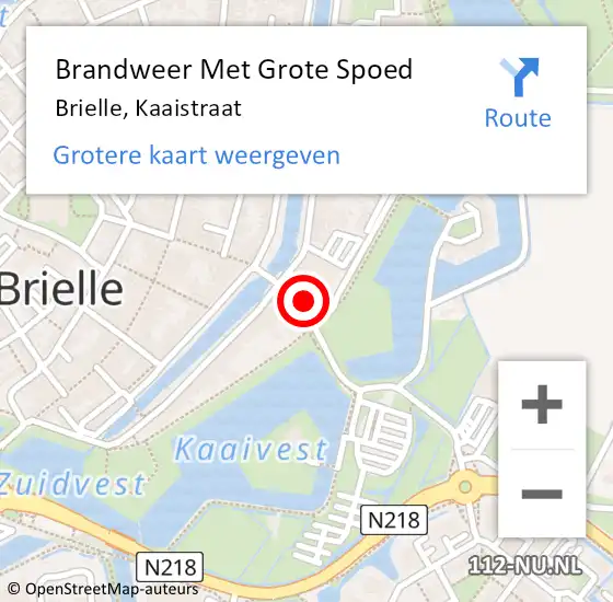 Locatie op kaart van de 112 melding: Brandweer Met Grote Spoed Naar Brielle, Kaaistraat op 12 maart 2023 19:01