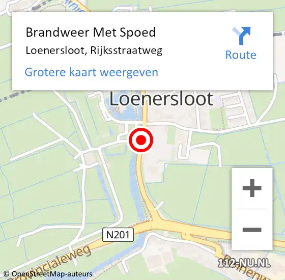 Locatie op kaart van de 112 melding: Brandweer Met Spoed Naar Loenersloot, Rijksstraatweg op 11 oktober 2013 21:29