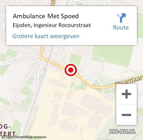 Locatie op kaart van de 112 melding: Ambulance Met Spoed Naar Eijsden, Ingenieur Rocourstraat op 18 augustus 2014 17:41