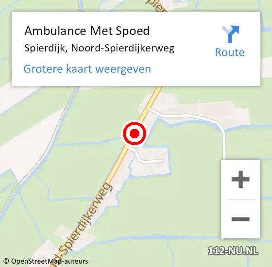 Locatie op kaart van de 112 melding: Ambulance Met Spoed Naar Spierdijk, Noord-Spierdijkerweg op 12 maart 2023 20:46