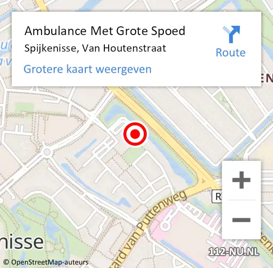 Locatie op kaart van de 112 melding: Ambulance Met Grote Spoed Naar Spijkenisse, Van Houtenstraat op 12 maart 2023 21:13