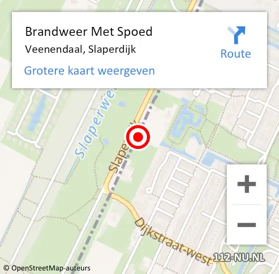 Locatie op kaart van de 112 melding: Brandweer Met Spoed Naar Veenendaal, Slaperdijk op 12 maart 2023 21:50
