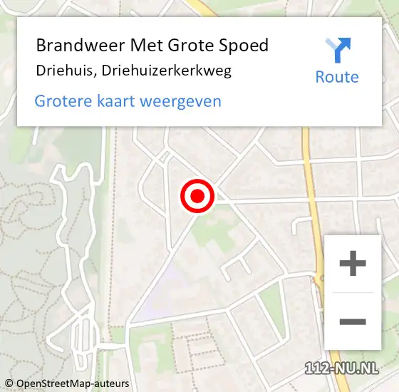 Locatie op kaart van de 112 melding: Brandweer Met Grote Spoed Naar Driehuis, Driehuizerkerkweg op 12 maart 2023 23:05