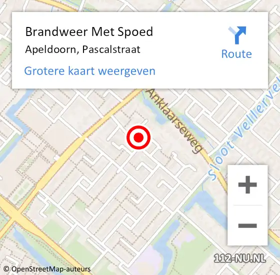 Locatie op kaart van de 112 melding: Brandweer Met Spoed Naar Apeldoorn, Pascalstraat op 12 maart 2023 23:22