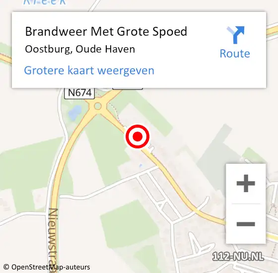 Locatie op kaart van de 112 melding: Brandweer Met Grote Spoed Naar Oostburg, Oude Haven op 12 maart 2023 23:48