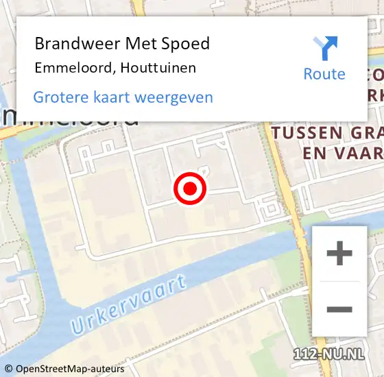 Locatie op kaart van de 112 melding: Brandweer Met Spoed Naar Emmeloord, Houttuinen op 13 maart 2023 00:10