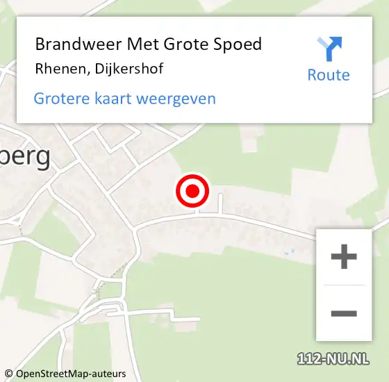 Locatie op kaart van de 112 melding: Brandweer Met Grote Spoed Naar Rhenen, Dijkershof op 13 maart 2023 03:43