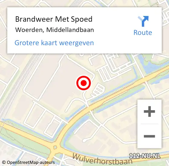 Locatie op kaart van de 112 melding: Brandweer Met Spoed Naar Woerden, Middellandbaan op 13 maart 2023 05:56