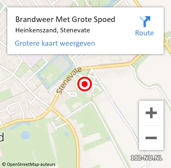 Locatie op kaart van de 112 melding: Brandweer Met Grote Spoed Naar Heinkenszand, Stenevate op 13 maart 2023 06:44