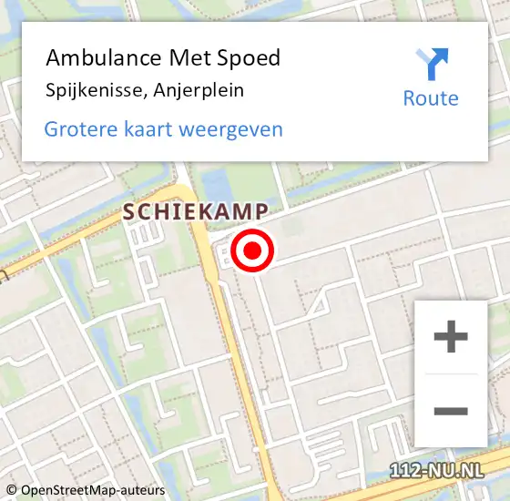 Locatie op kaart van de 112 melding: Ambulance Met Spoed Naar Spijkenisse, Anjerplein op 13 maart 2023 07:52