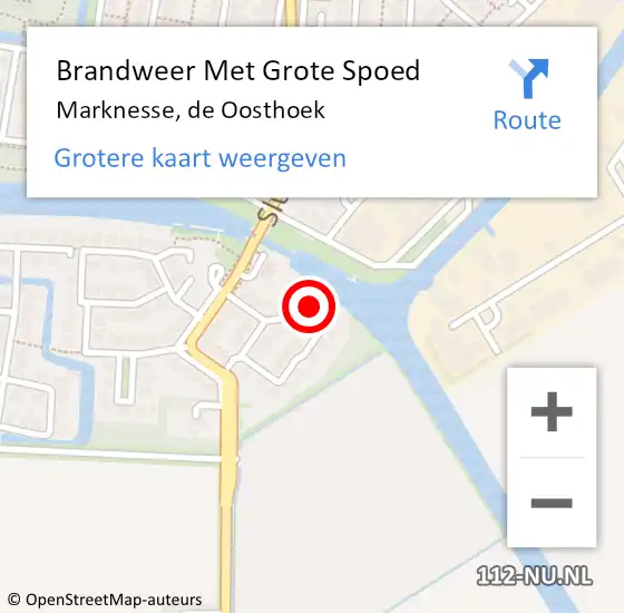 Locatie op kaart van de 112 melding: Brandweer Met Grote Spoed Naar Marknesse, de Oosthoek op 13 maart 2023 08:35