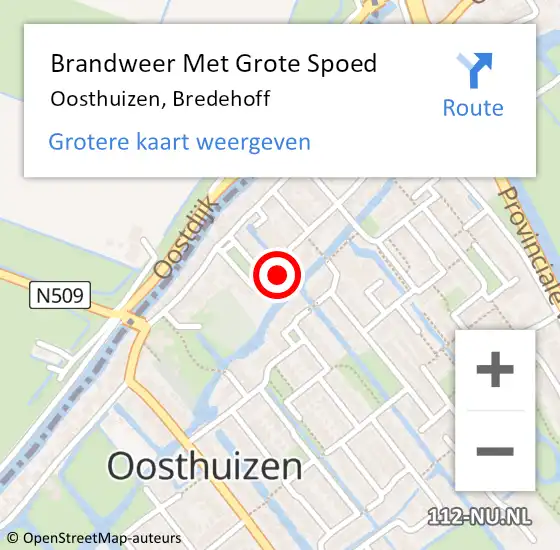 Locatie op kaart van de 112 melding: Brandweer Met Grote Spoed Naar Oosthuizen, Bredehoff op 13 maart 2023 08:36