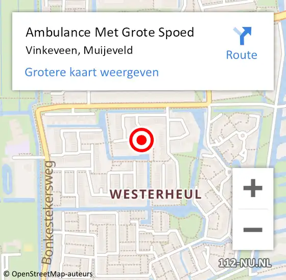 Locatie op kaart van de 112 melding: Ambulance Met Grote Spoed Naar Vinkeveen, Muijeveld op 13 maart 2023 08:47