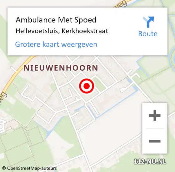 Locatie op kaart van de 112 melding: Ambulance Met Spoed Naar Hellevoetsluis, Kerkhoekstraat op 13 maart 2023 08:56