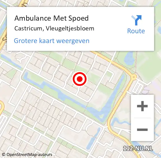 Locatie op kaart van de 112 melding: Ambulance Met Spoed Naar Castricum, Vleugeltjesbloem op 13 maart 2023 09:38