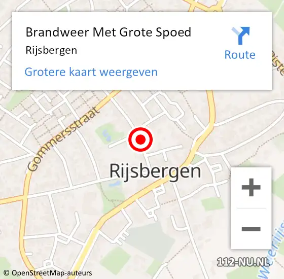 Locatie op kaart van de 112 melding: Brandweer Met Grote Spoed Naar Rijsbergen op 13 maart 2023 09:58