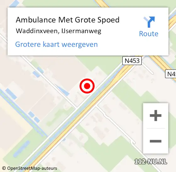 Locatie op kaart van de 112 melding: Ambulance Met Grote Spoed Naar Waddinxveen, IJsermanweg op 13 maart 2023 10:16