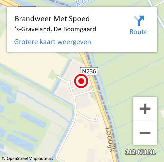 Locatie op kaart van de 112 melding: Brandweer Met Spoed Naar 's-Graveland, De Boomgaard op 13 maart 2023 10:25