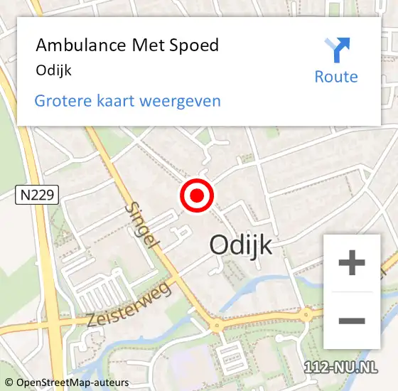 Locatie op kaart van de 112 melding: Ambulance Met Spoed Naar Odijk op 13 maart 2023 10:34