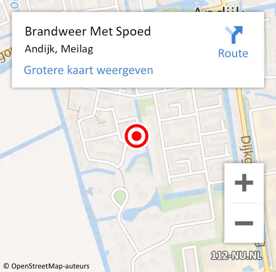 Locatie op kaart van de 112 melding: Brandweer Met Spoed Naar Andijk, Meilag op 13 maart 2023 11:24