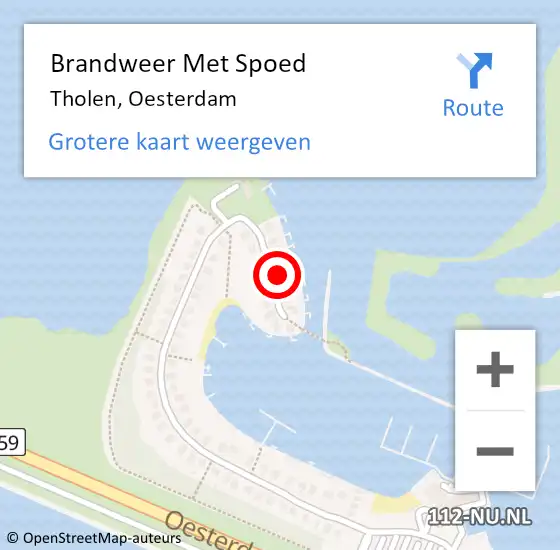 Locatie op kaart van de 112 melding: Brandweer Met Spoed Naar Tholen, Oesterdam op 13 maart 2023 11:53