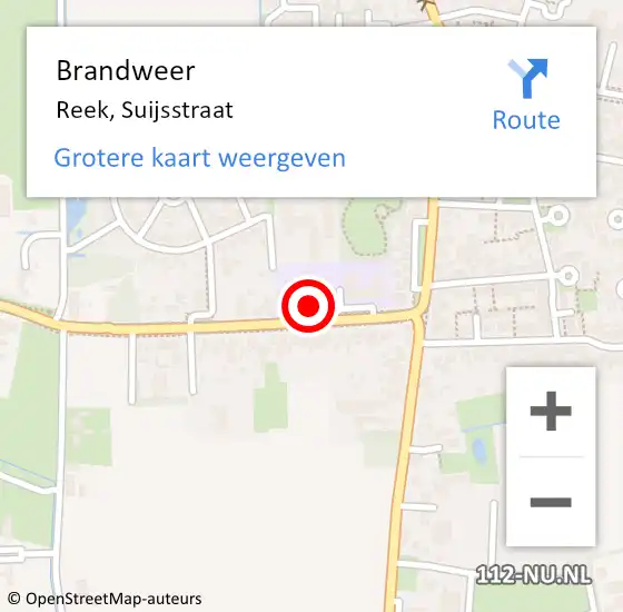 Locatie op kaart van de 112 melding: Brandweer Reek, Suijsstraat op 18 augustus 2014 18:16