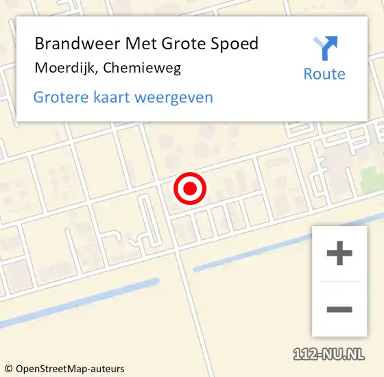 Locatie op kaart van de 112 melding: Brandweer Met Grote Spoed Naar Moerdijk, Chemieweg op 13 maart 2023 12:00