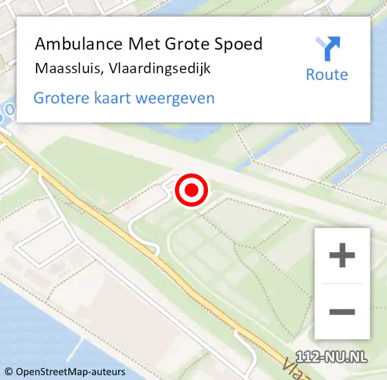 Locatie op kaart van de 112 melding: Ambulance Met Grote Spoed Naar Maassluis, Vlaardingsedijk op 13 maart 2023 12:02