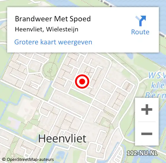 Locatie op kaart van de 112 melding: Brandweer Met Spoed Naar Heenvliet, Wielesteijn op 13 maart 2023 12:04