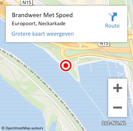 Locatie op kaart van de 112 melding: Brandweer Met Spoed Naar Europoort, Neckarkade op 13 maart 2023 12:20