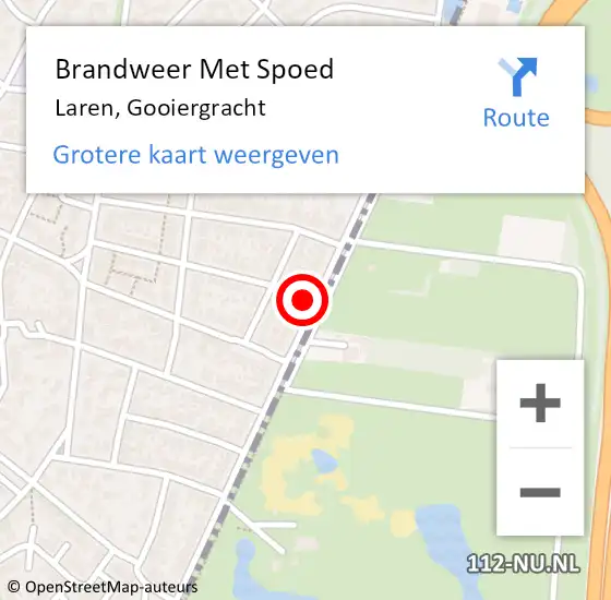 Locatie op kaart van de 112 melding: Brandweer Met Spoed Naar Laren, Gooiergracht op 13 maart 2023 12:20